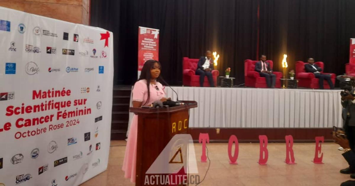 La députée nationale Christelle Vuanga lors de la matinée scientifique sur le cancer féminin 
