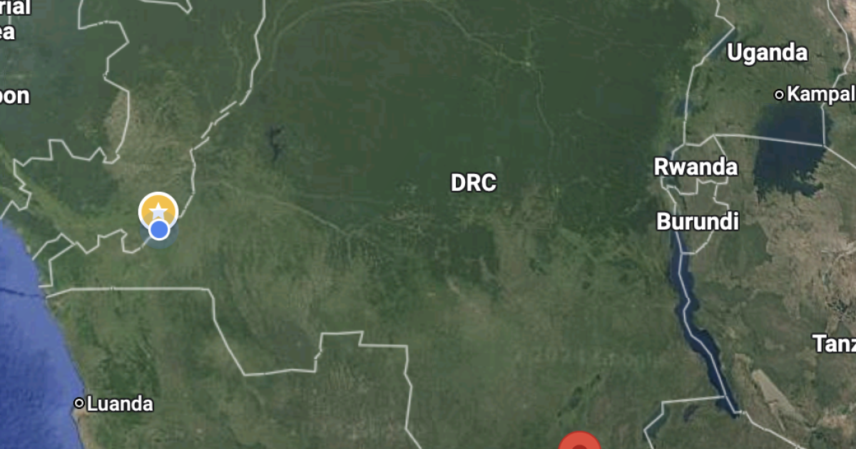 Kambove, carte Google Map
