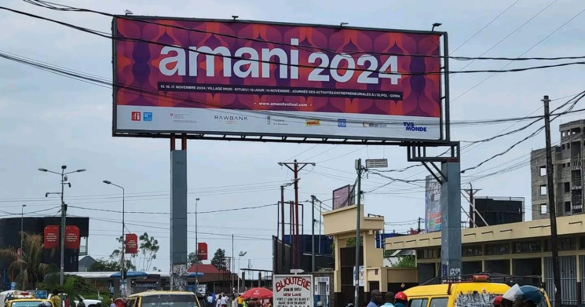 Panneau du festival amani à Goma, 10e édition/Ph ACTUALITE.CD
