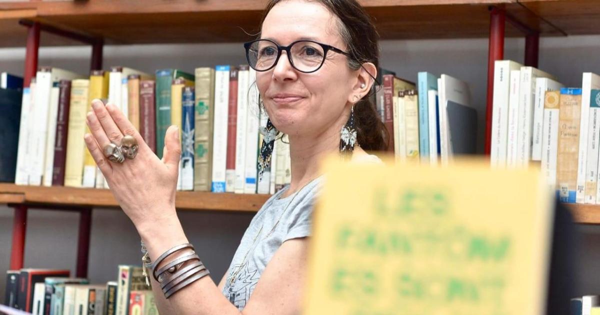Aliette Griz lors d'un atelier à Kinshasa