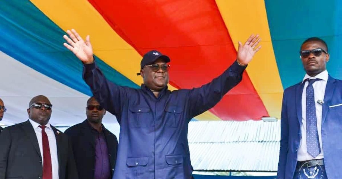 Félix Tshisekedi s'adressant à la population de Kananga 