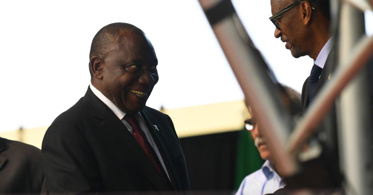 Paul Kagame lors de l'investiture du président Cyril Ramaphosa au stade Loftus Versfeld à Pretoria, le 25 mai 2019. Photo : Gallo Images/Netwerk 24/Felix Dlangamandla