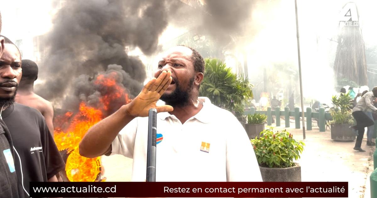 Manifestation devant l'ambassade des USA à Kinshasa