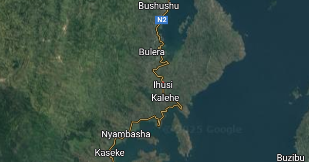 Kalehe centre et Ihusi sur la carte
