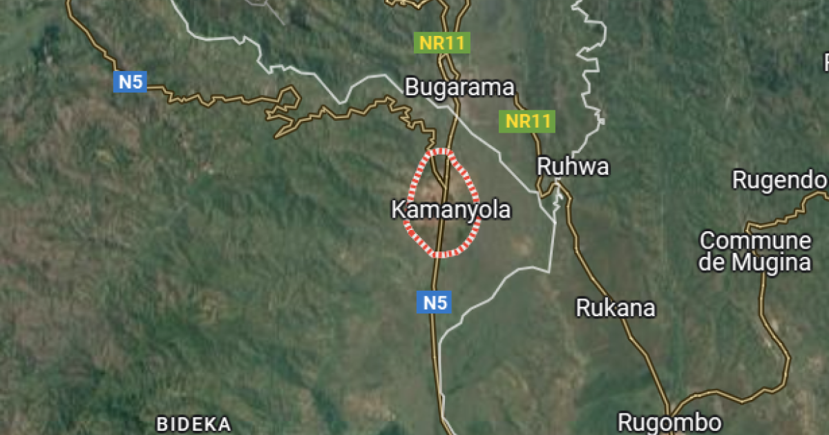 Kamanyola sur la carte
