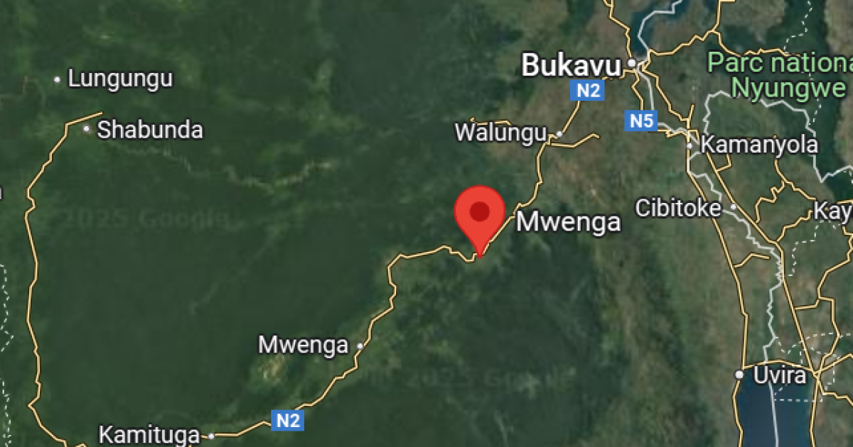 Mwenga sur la carte