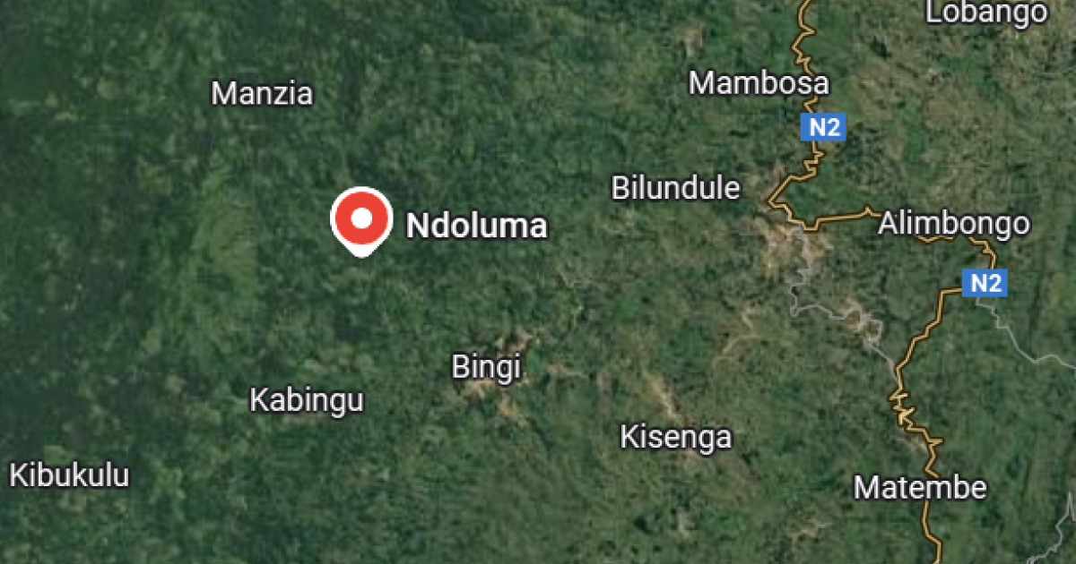 Ndoluma sur la carte