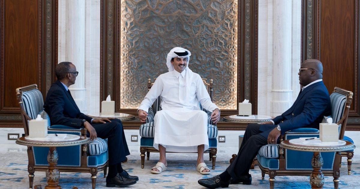 Félix Tshisekedi et Paul Kagame à Doha