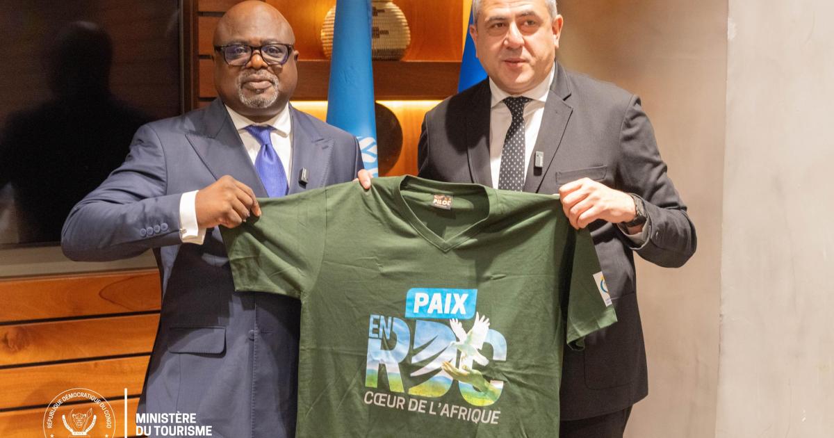 Zurab Pololikashvili, secrétaire général de l'ONU tourisme et Didier Mpambia, ministre congolais du tourisme