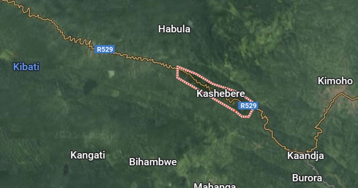 Kashebere et Kibati sur la carte