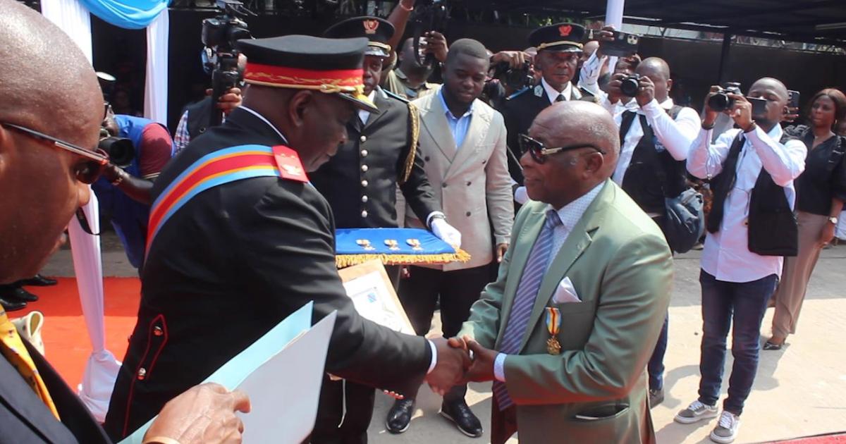 Tharcisse Matadiwamba, bâtonnier national honoraire honoré de la médaille d'or du mérite civique 