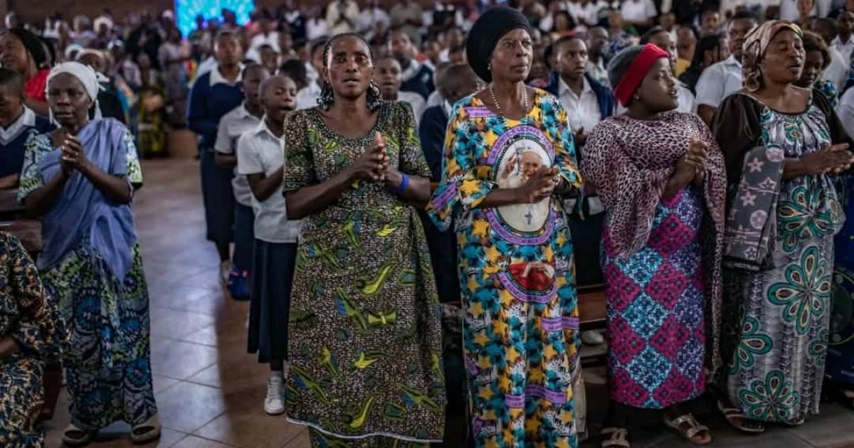 Des fidèles catholiques de Goma