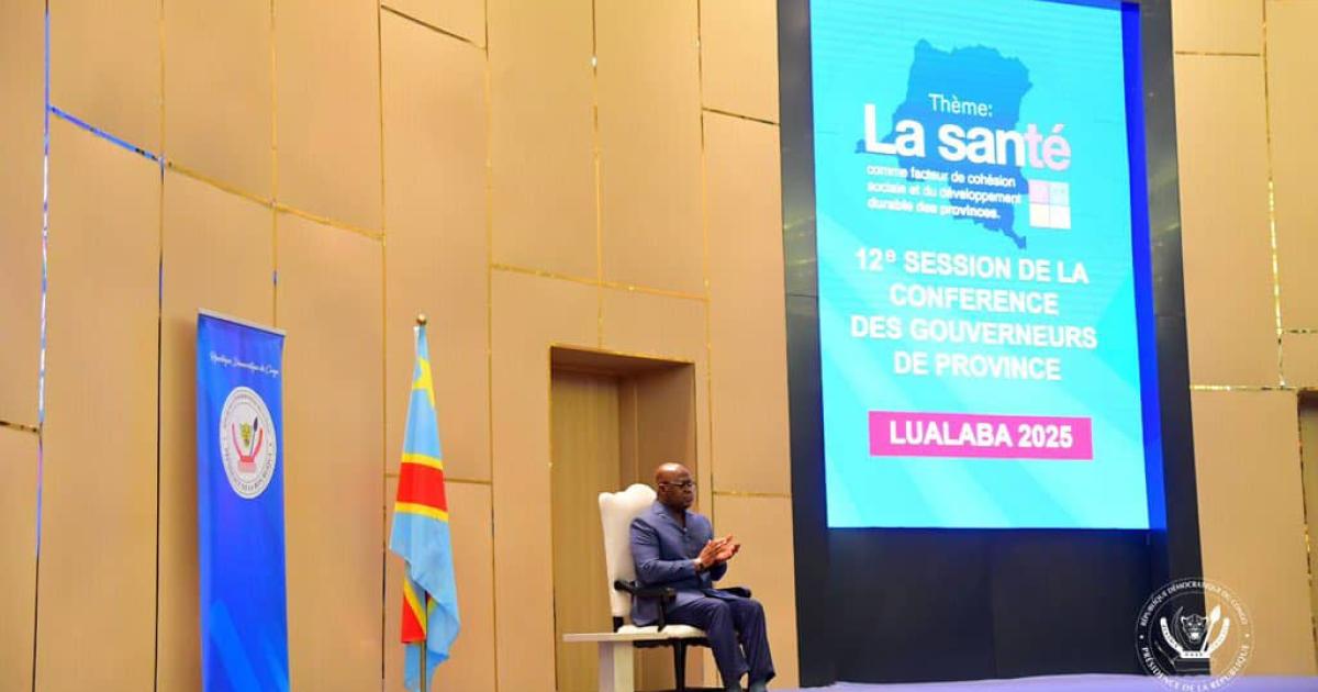 Félix Tshisekedi lors de l'ouverture de la 12e conférence des gouverneurs à Kolwezi