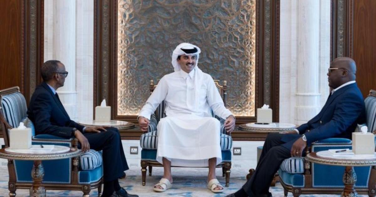 Kagame et Tshisekedi autour de l'Emir du Qatar à Doha