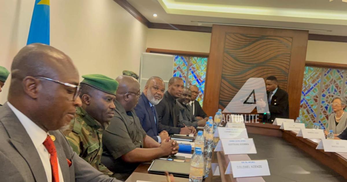 Les autorités de l'AFC/M23 lors d'une réunion avec la Monusco à Goma