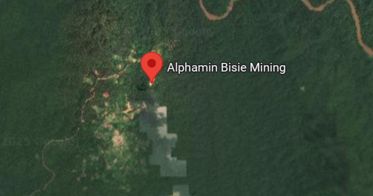 Alphamin Bisie Mining sur la carte