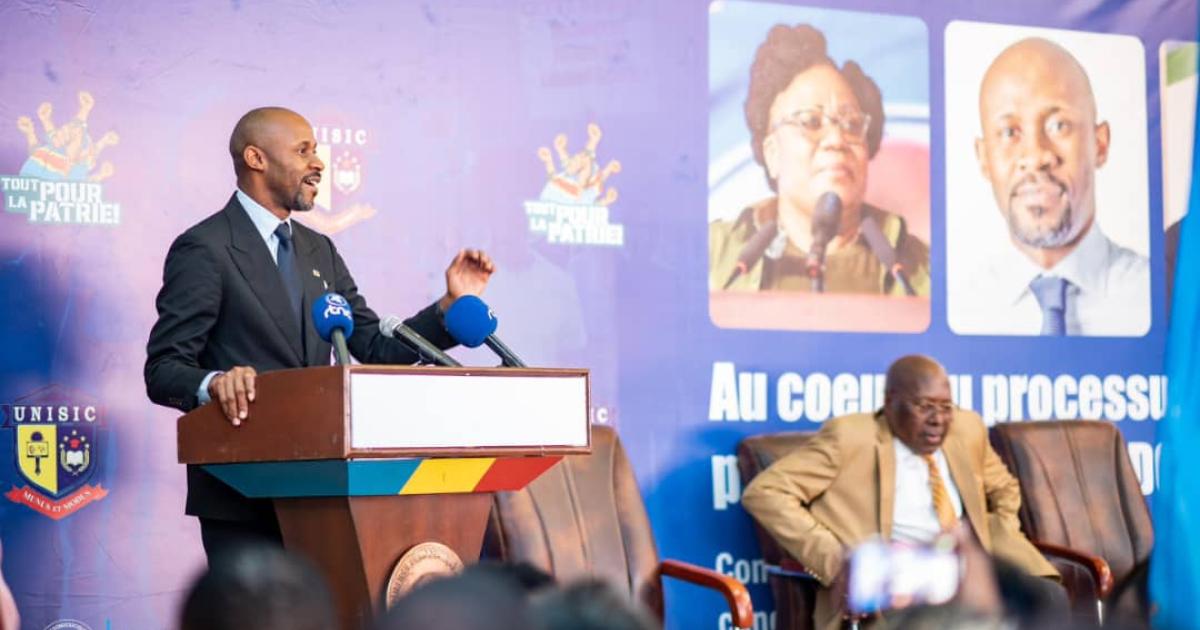 Patrick Muyaya à l'UNISIC