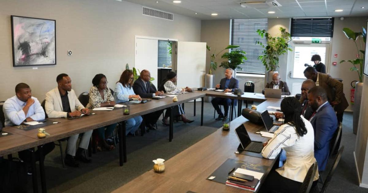 Moïse Katumbi et ses collaborateurs lors du lancement du conclave de son parti politique ce mardi 12 août à Bruxelles | photo droits tiers