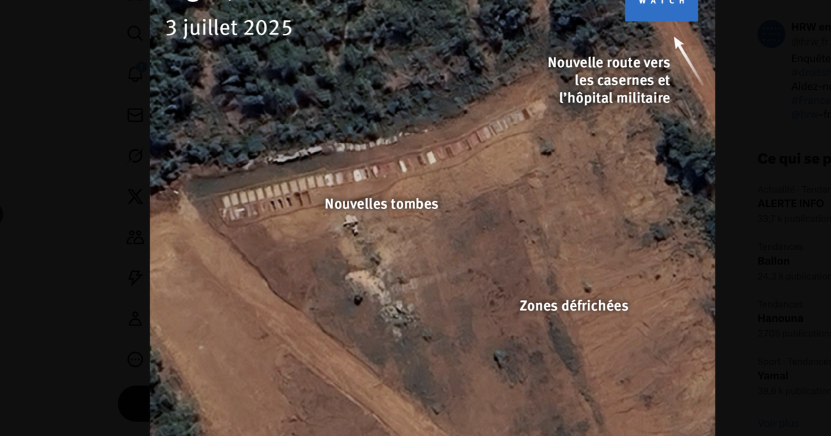HRW a compté les nouvelles tombes individuelles à l'aide d'images satellite haute résolution prises à 14 dates différentes