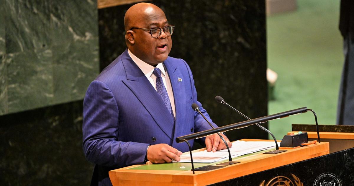 Félix Tshisekedi devant la tribune des Nations Unies à New-York, à l’occasion de la 80e session de l’Assemblée générale 