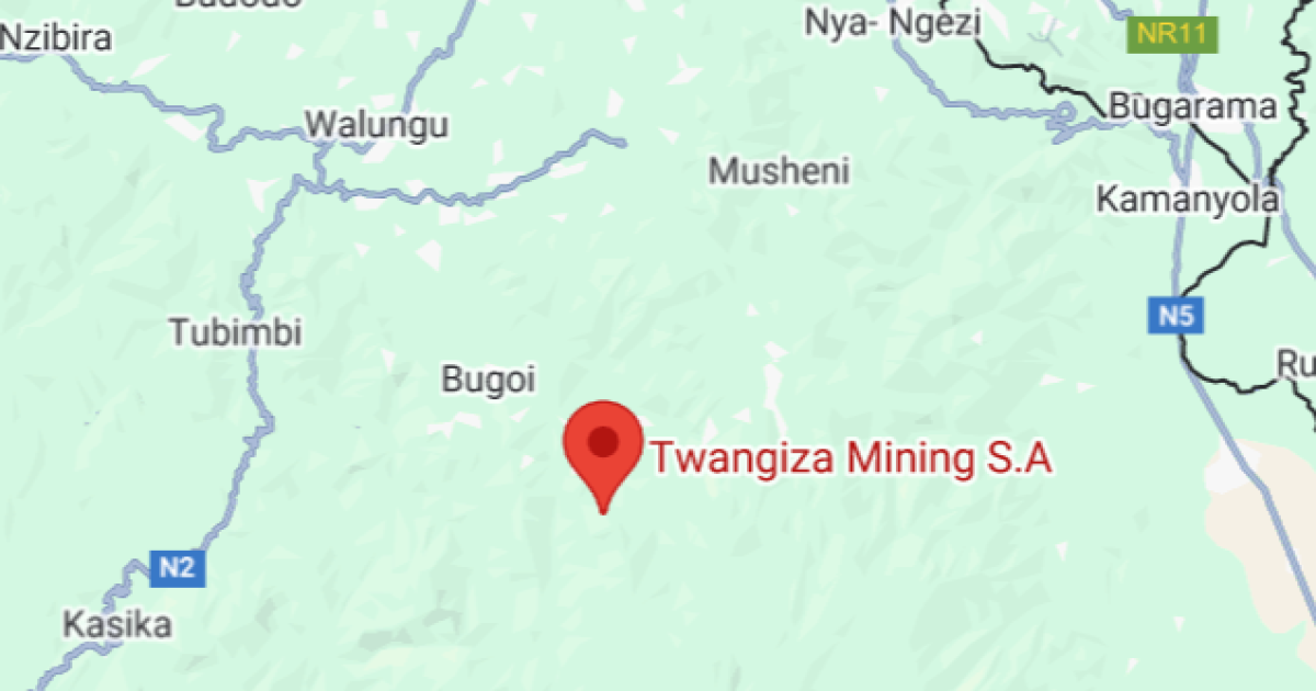 Twangiza Mining sur la carte