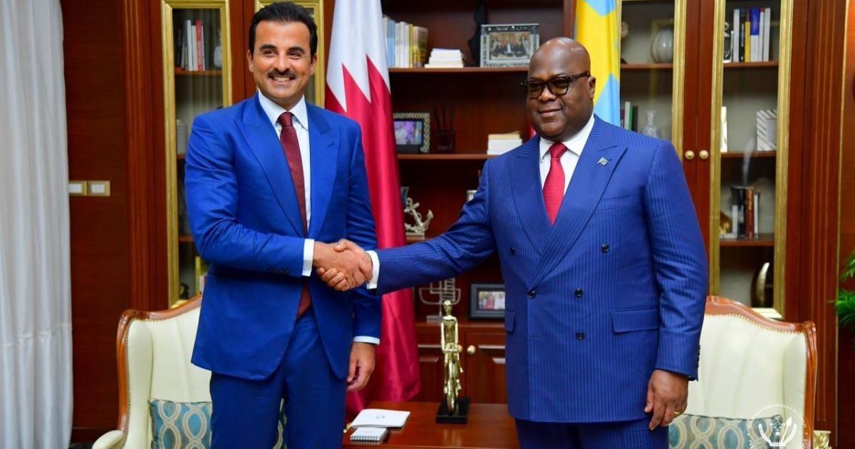 Félix Tshisekedi, président de la RDC et son Altesse Sheikh Tamim Ben Hamad Al Thani, l’Émir du Qatar 