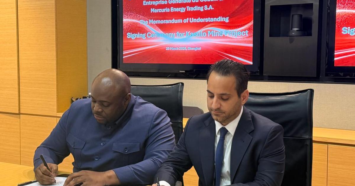 Signature de l'accord entre Mercuria et l’Entreprise Générale du Cobalt 