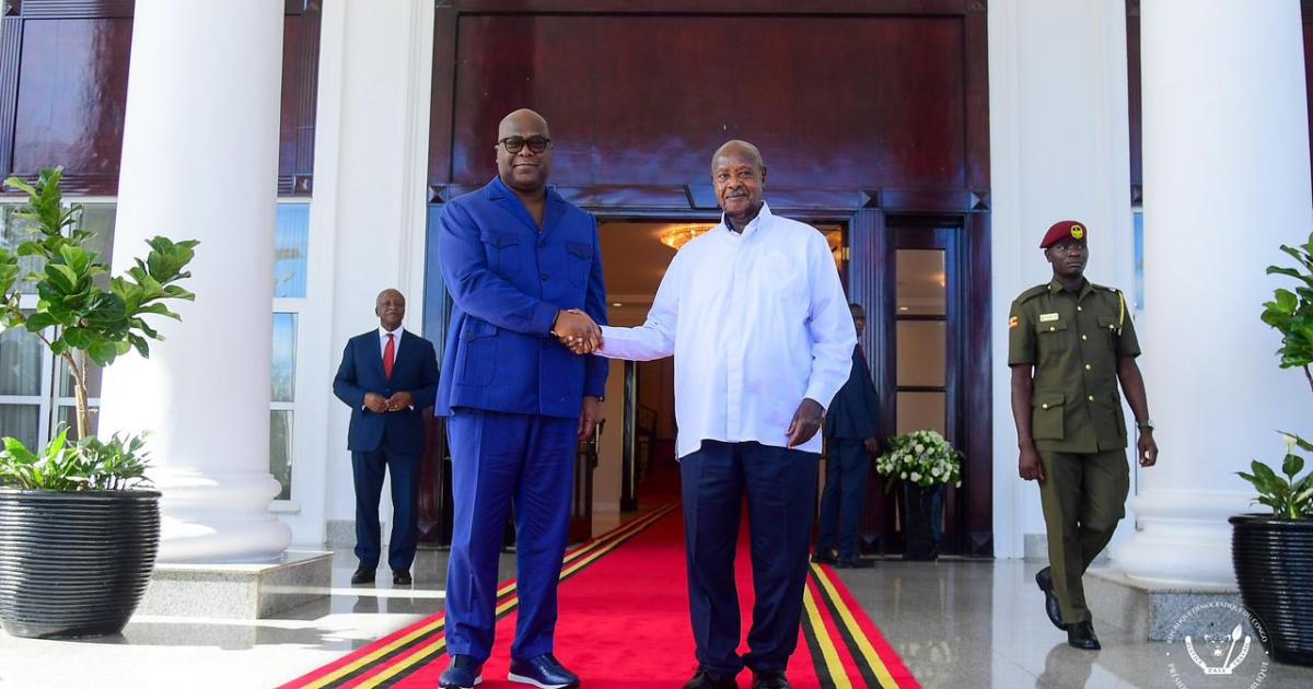 Félix Tshisekedi et Yoweri Museveni à Kampala