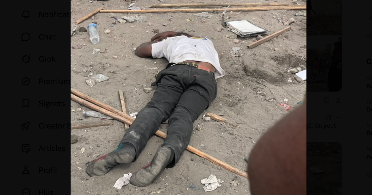 Un militant au sol