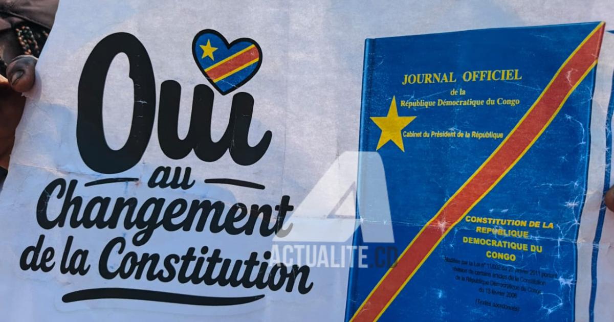 Une affiche de campagne pour le changement de constitution 
