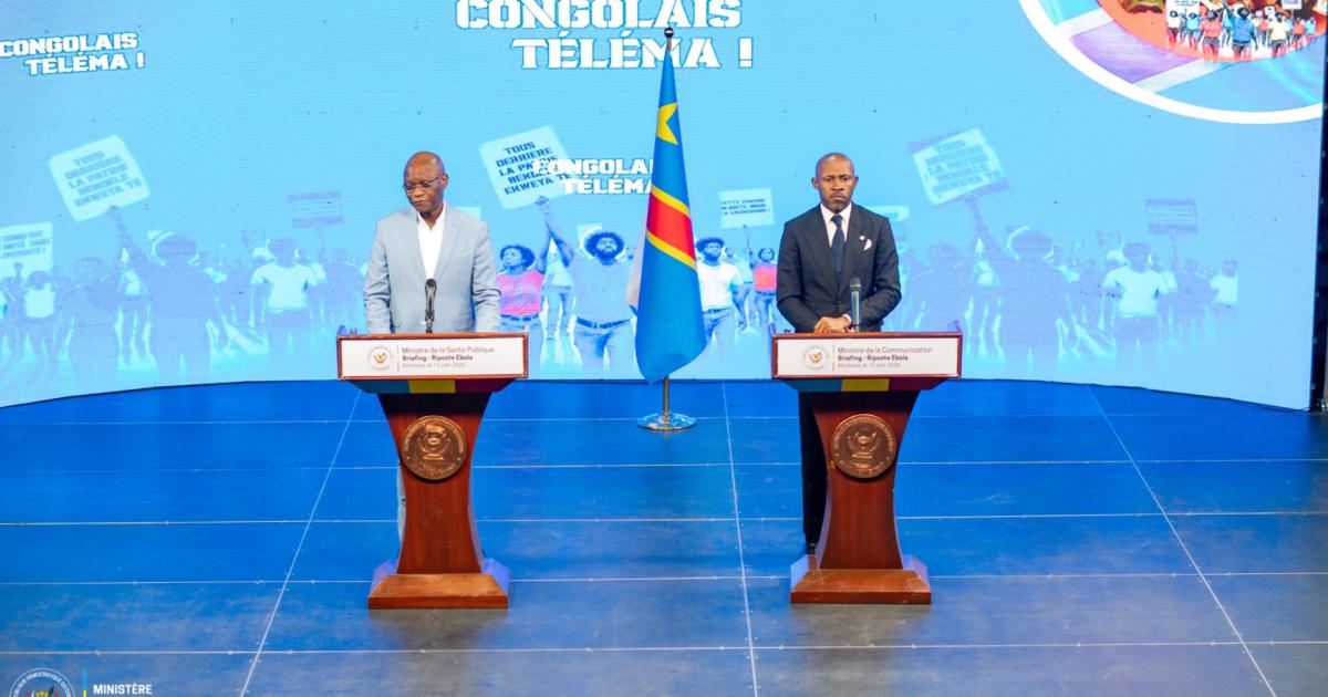 Samuel Roger Kamba, ministre de la Santé et Patrick Muyaya, ministre de la Communication et médias 
