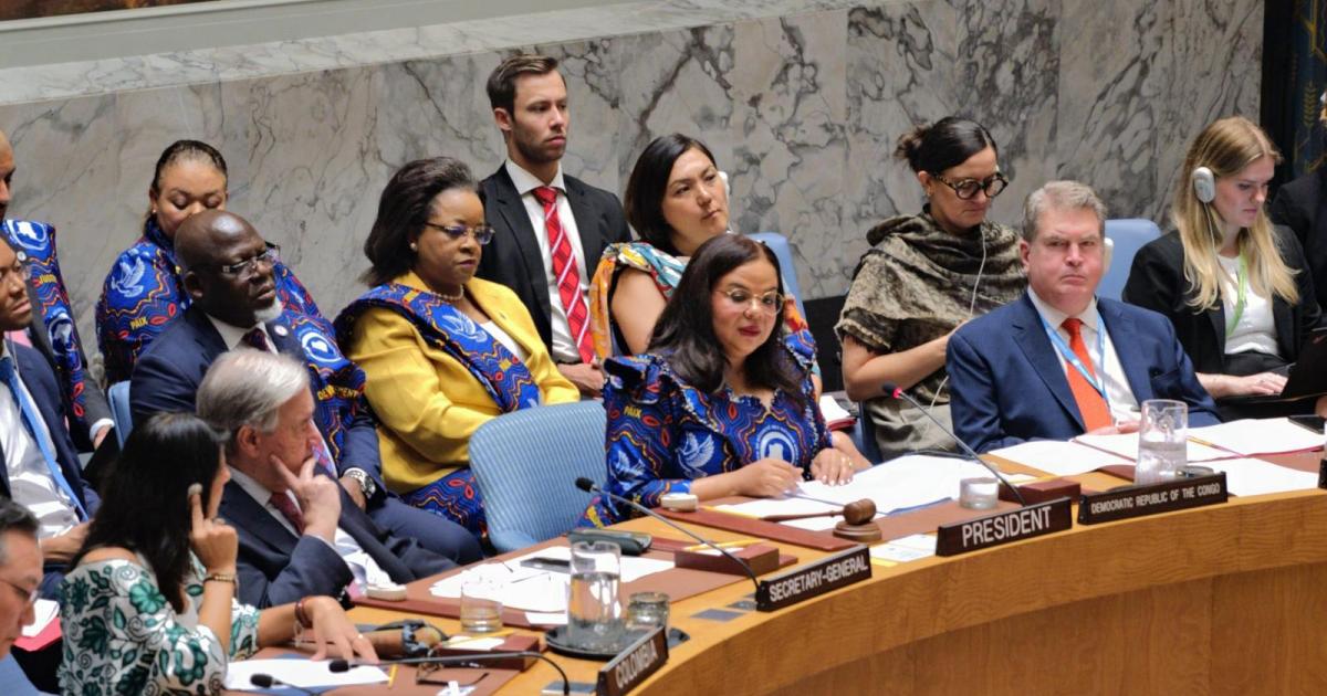 Thérèse Kayikwamba préside la réunion du Conseil de sécurité