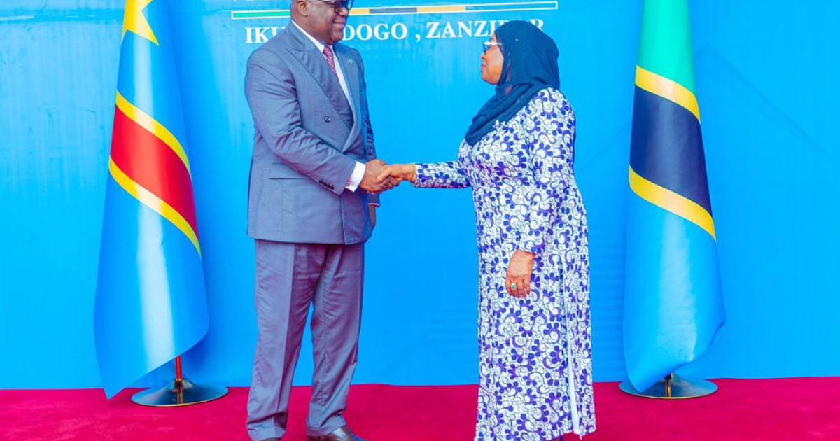 Félix Tshisekedi en Tanzanie avec Samia Suluhu Hassan