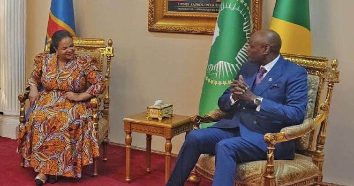 Constant Serge Bounda, ministre des Affaires étrangères, de la Francophonie et des Congolais de l’étranger ( Congo-Brazzaville) et Thérèse Kayikwamba Wagner, ministre d’État, ministre des Affaires étrangères, de la Coopération internationale et de la Francophonie, et Congolais de la diaspora (RDC)