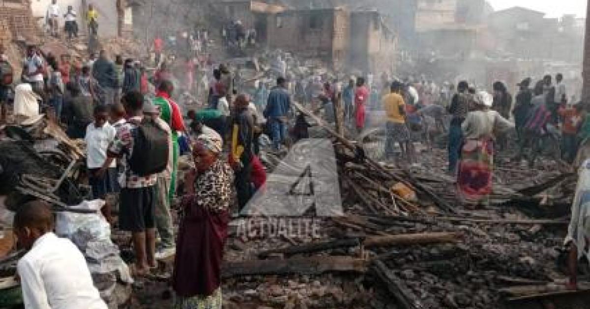 Fire damage on Avenue Kasheke in Bukavu's Cimpunda neighborhood after the Sept 10, 2026 school fire