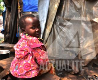 Un bébé dans un camp des déplacés à Kiwanja au Nord-Kivu/Ph ACTUALITE.CD