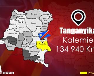 Carte de la province de Tanganyika produite par le service infographie d'ACTUALITE.CD  