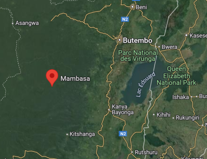 Mambasa sur la carte du territoire de Lubero au Nord-Kivu