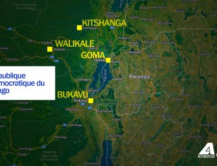 Bukavu, Goma, Walikale et Kitshanga sur la carte