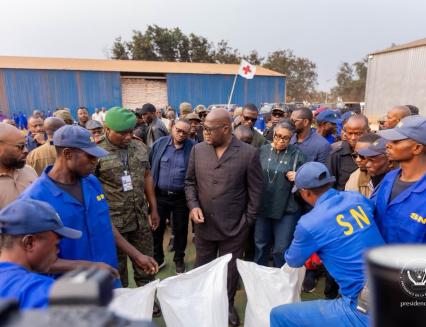 Félix Tshisekedi au pôle agro-industriel de Kaniama-Kasese dans la province du Haut-Lomami