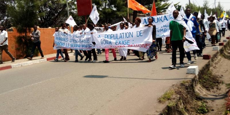 Marche des membres d'Ensemble à Goma