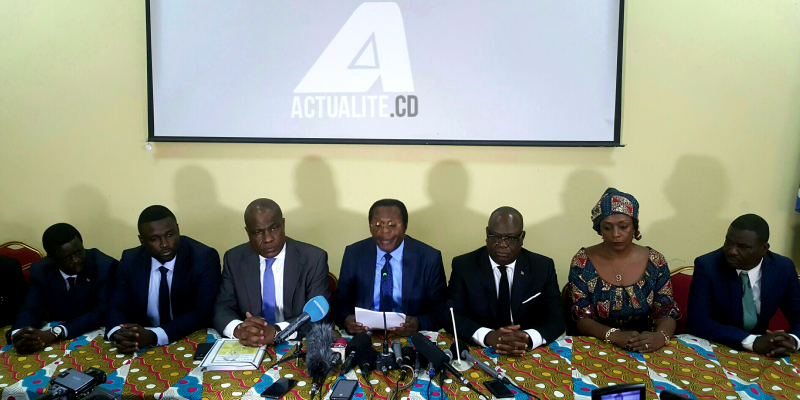 Les candidats lors de la conférence de presse, 18 Octobre 2018 à Kinshasa / Ph.ACTUALITE.CD   