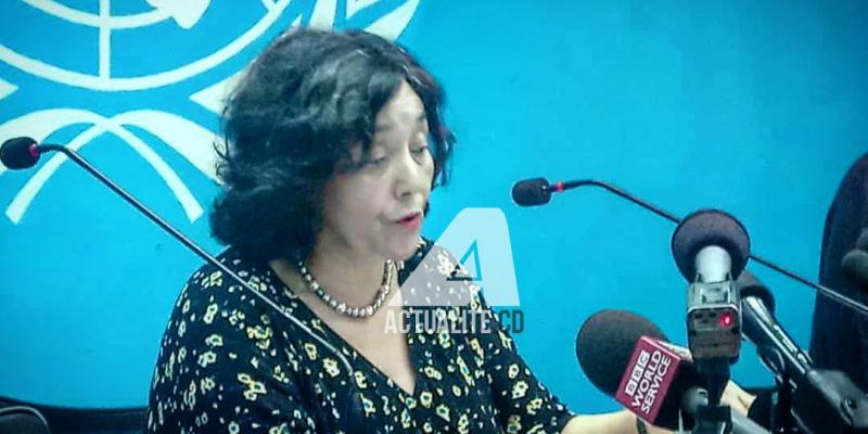 Leila Zerrougui, chef de la Monusco, lors de la conférence de presse ce 16 octobre 2018 à Kinshasa (Photo Christine Tshibuyi/ACTUALITE.CD)