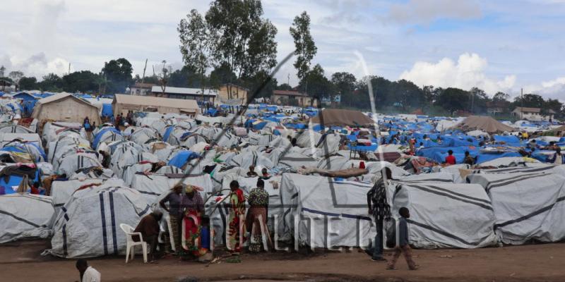 Un camp de déplacés du territoire de Djugu érigé près de l'hôpital général de référence de Bunia (Photo Ley Uwera/ACTUALITE.CD)
