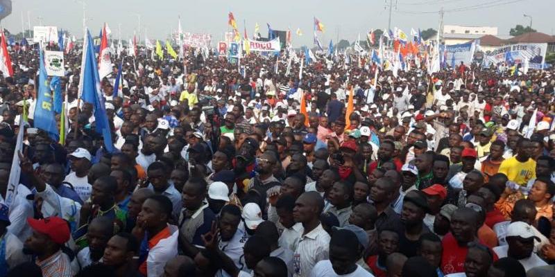 Des partisans de l'Opposition lors du meeting, le 29/ 09 / 2018 à Kinshasa 