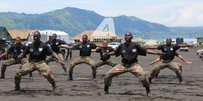 Le contingent tanzanien de la Monusco en entrainement au camp de Mubambiro, environ 25 km à l'ouest de Goma