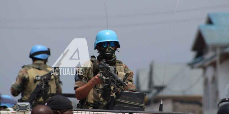 Les caques bleus en patrouille dans la ville de Goma (Nord-Kivu)