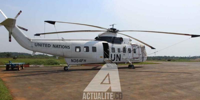 Un hélicoptère de la Monusco à l'aéroport de Mavivi