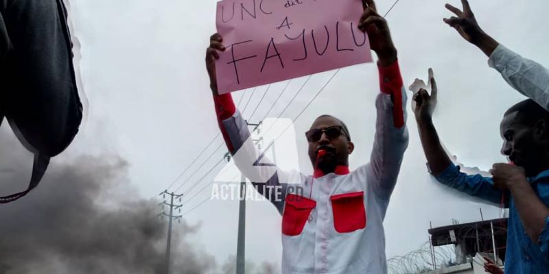 manifestation des militants de l'UNC contre la désignation de Martin Fayulu comme candidat de l'opposition à la présidentielle/ Ph. Christine Tshibuyi