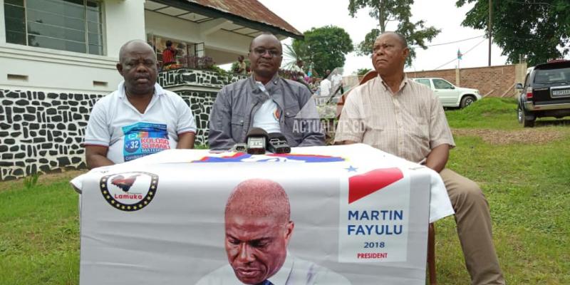 Les membres de la coalition Lamuka en conférence de presse à Kindu